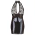 Cottelli - miniabito sexy pizzo lucido con collo - nero - M