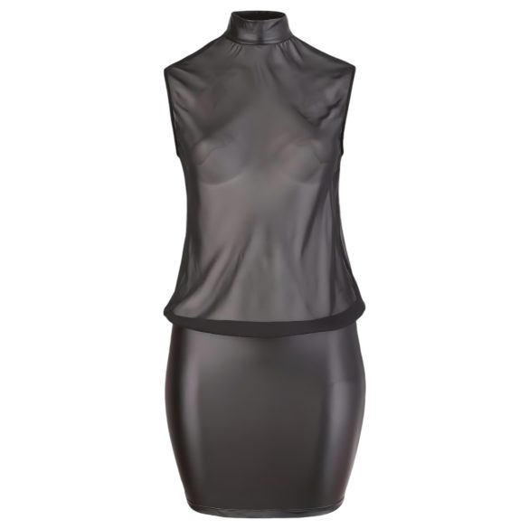 Cottelli Plus Size - abito trasparente chiffon lucido - nero