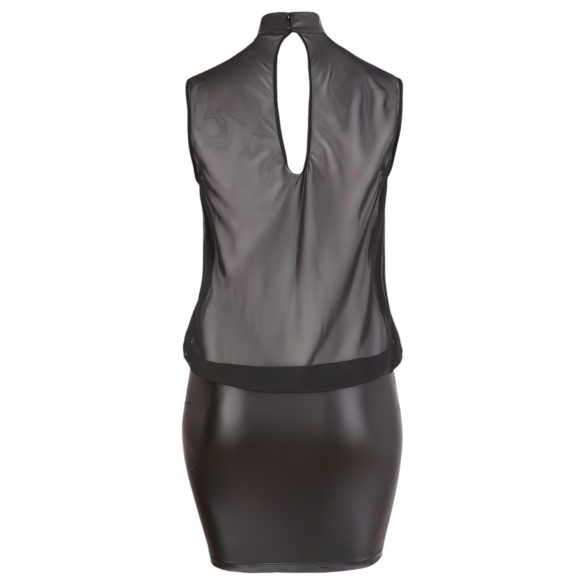 Cottelli Plus Size - abito trasparente chiffon lucido - nero