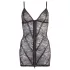 Cottelli - abito aderente a righe lucide in pizzo - nero - XL
