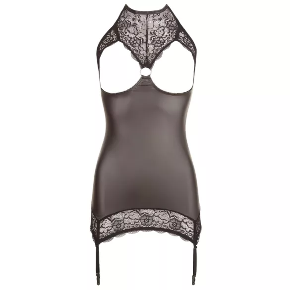 Abierta Fina - minidress sensuale - tessuto lucido - nero