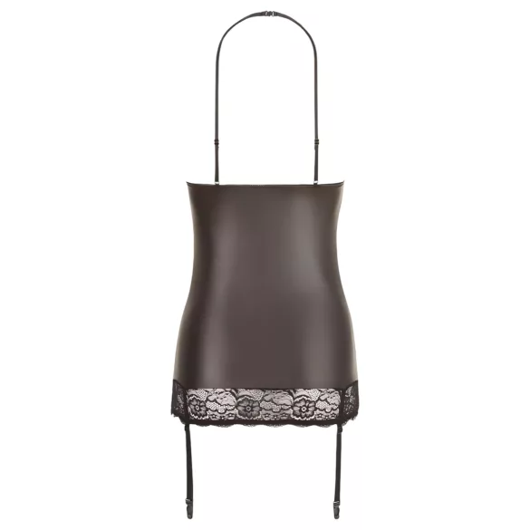 Abierta Fina - minidress sensuale - tessuto lucido - nero - L