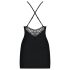 Obsessive 828-CHE-1 - Abito con spalline di strass e perizoma (nero) - L/XL