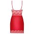 Obsessive Lovica - babydoll di pizzo e perizoma (rosso) - 2XL