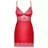 Obsessive Lovica - babydoll in pizzo con perizoma - rosso - L/XL