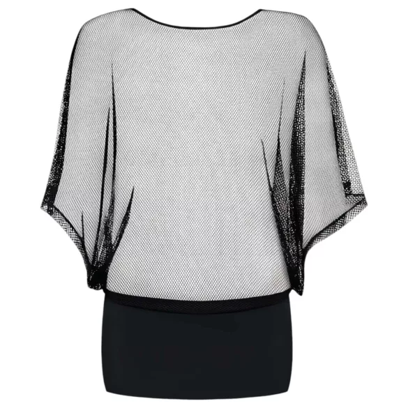 Obsessive - minivestito trasparente con perizoma - nero