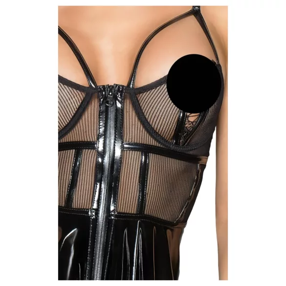 Noir - abito in vernice con inserti a rete - nero - M