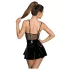 Noir - abito in vernice con inserti a rete - nero - M