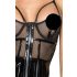 Noir - abito in vernice con inserti a rete (nero) - XL