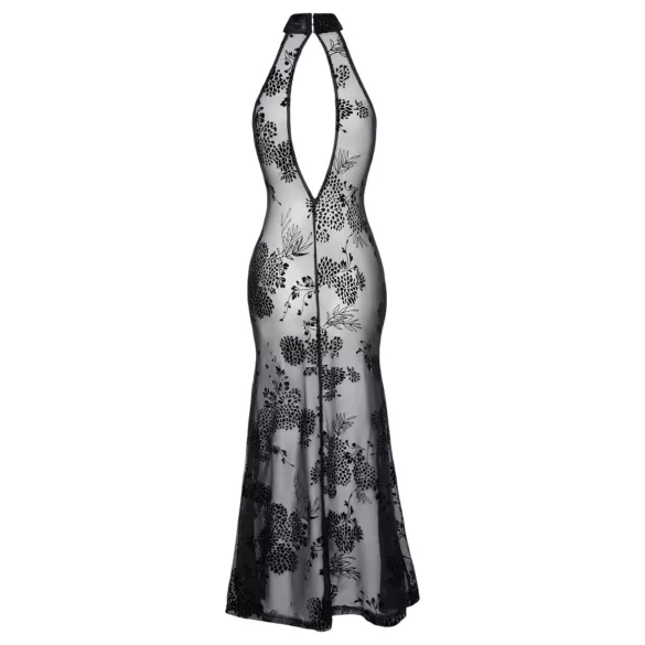 Noir - abito lungo trasparente floreale - nero - L