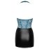 Cottelli - abito lucido con pizzo e lacci (nero-verde) - XL