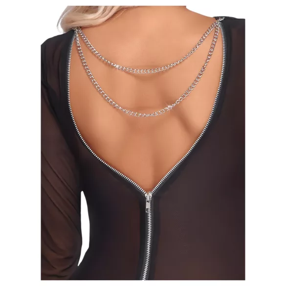 Cottelli Party - abito trasparente con zip - nero - L