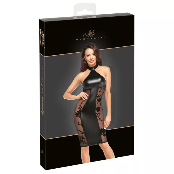 Noir - vestito lucido con collo halter (nero) - L