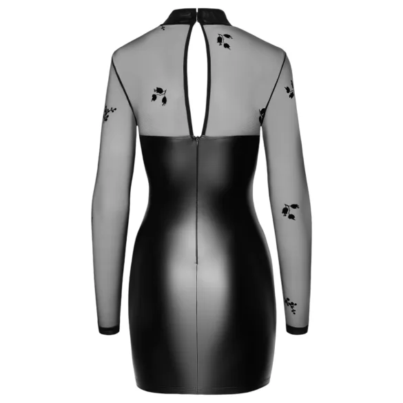 Noir - abito lucido trasparente con top - nero