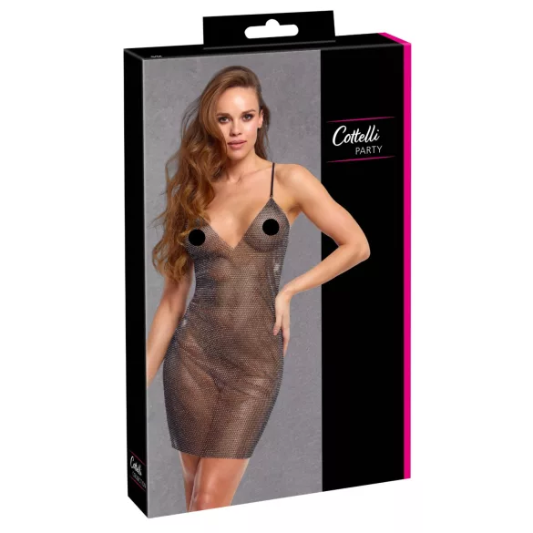 Cottelli Party - mini abito sexy effetto catena (nero) - S/M