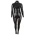 Cottelli Plus Size - tuta aderente lucida maniche lunghe - nero