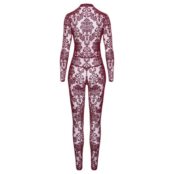 Noir Kink Royal - bodystocking trasparente - rosso - L