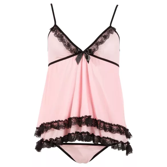 Cottelli - Babydoll trasparente con volant - lingerie sexy - XXL
