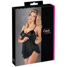 Cottelli - Babydoll trasparente con volant - nero