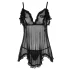 Cottelli - Babydoll trasparente con volant - nero