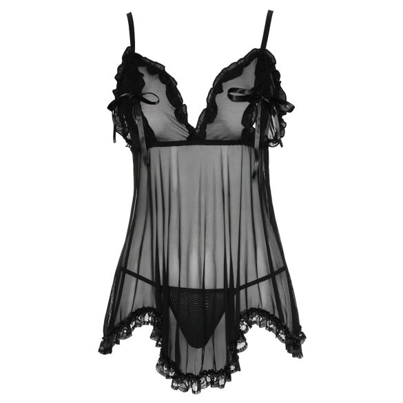 Cottelli - Babydoll trasparente con volant - nero - M