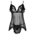 Cottelli - Babydoll trasparente con volant - nero - M