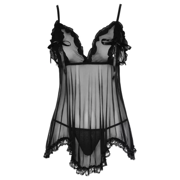 Cottelli - Babydoll trasparente con volant - nero - L