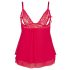 Cottelli Taglie Forti - babydoll rosso in pizzo leggero