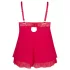 Cottelli Plus Size - babydoll trasparente in pizzo - rosso