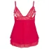 Cottelli Plus Size - babydoll trasparente in pizzo - rosso - 4XL