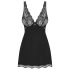 Obsessive Luvae - baby doll floreale con strass e perizoma nero - L/XL