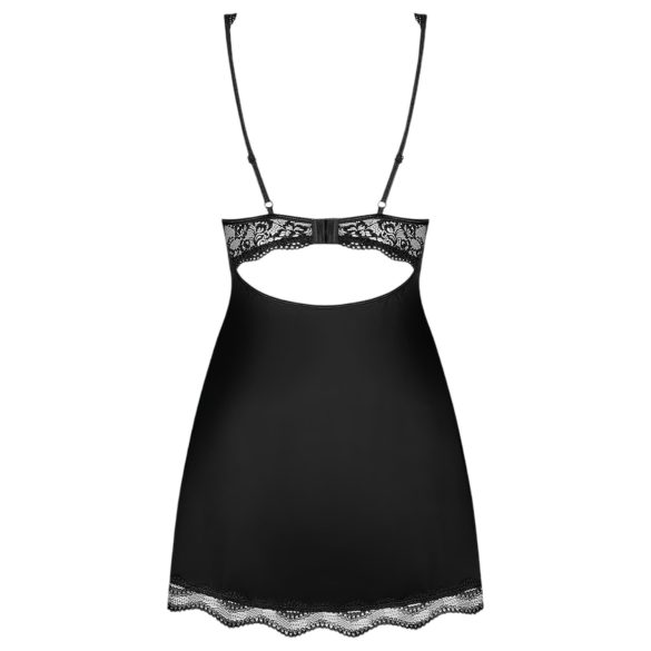 Obsessive Luvae - baby doll floreale con strass e perizoma nero - L/XL