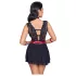 Cottelli Bondage - Babydoll in pizzo nero con collarino - M