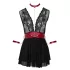Cottelli Bondage - Babydoll in pizzo nero con collarino - L