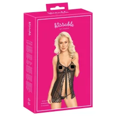 Kissable - babydoll aperto (nero)