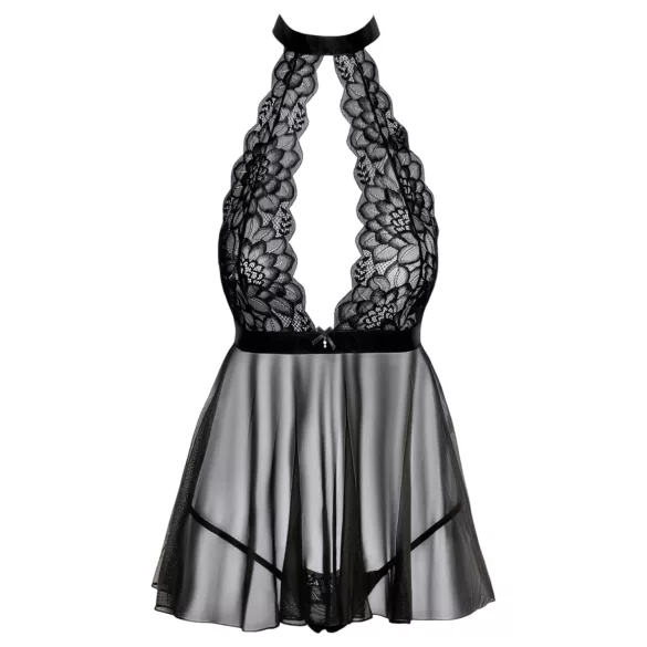 Kissable - babydoll con collo allacciato - pizzo nero