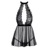 Kissable - babydoll con collo allacciato - pizzo nero