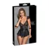 Cottelli Bondage - mini abito in pizzo con manette (nero)