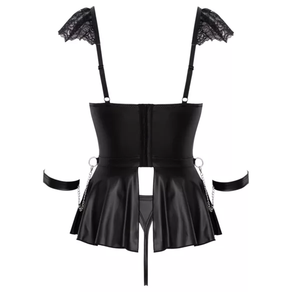 Cottelli Bondage - mini abito in pizzo con manette (nero)