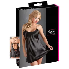 Cottelli - Camicia da notte satinata - nero - XL