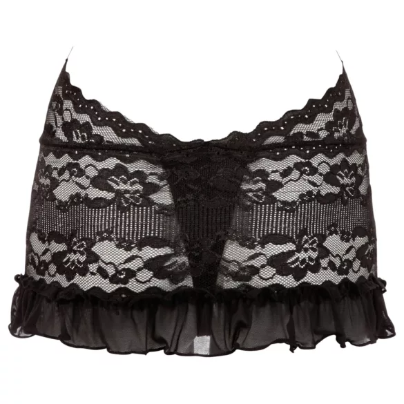 Cottelli - Abito mini in pizzo con collo - nero - XL