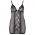 Cottelli Plus Size - babydoll trasparente in pizzo - nero