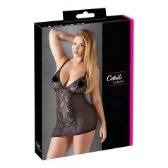   Cottelli Plus Size - babydoll trasparente in pizzo - nero - 3XL