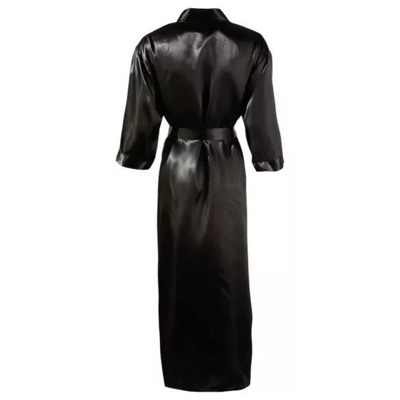 Cottelli - vestaglia satinata - nero - 2XL/3XL