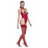 Black Level - body aperto rosso con collare - L