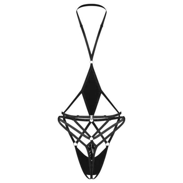Obsessive Keira Lise - body aperto con cinturini - nero - L/XL