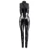 Black Level - tuta intera lucida con zip - nero