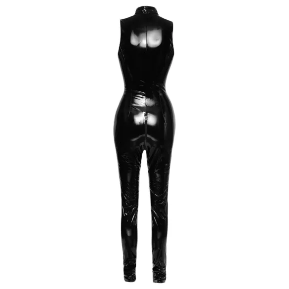 Black Level - tuta intera lucida con zip - nero