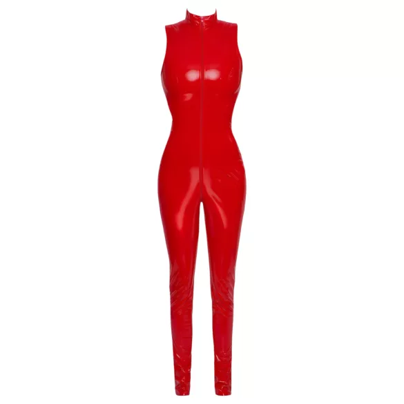 Black Level - tuta erotica senza maniche con zip - rosso - M