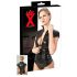 LATEX - Top da donna con zip e maniche corte (nero) - M